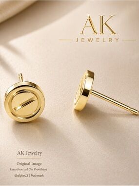 💎LUXURY 18k Gold Small Round Petite Stud, Pierced | AK Jewelry™